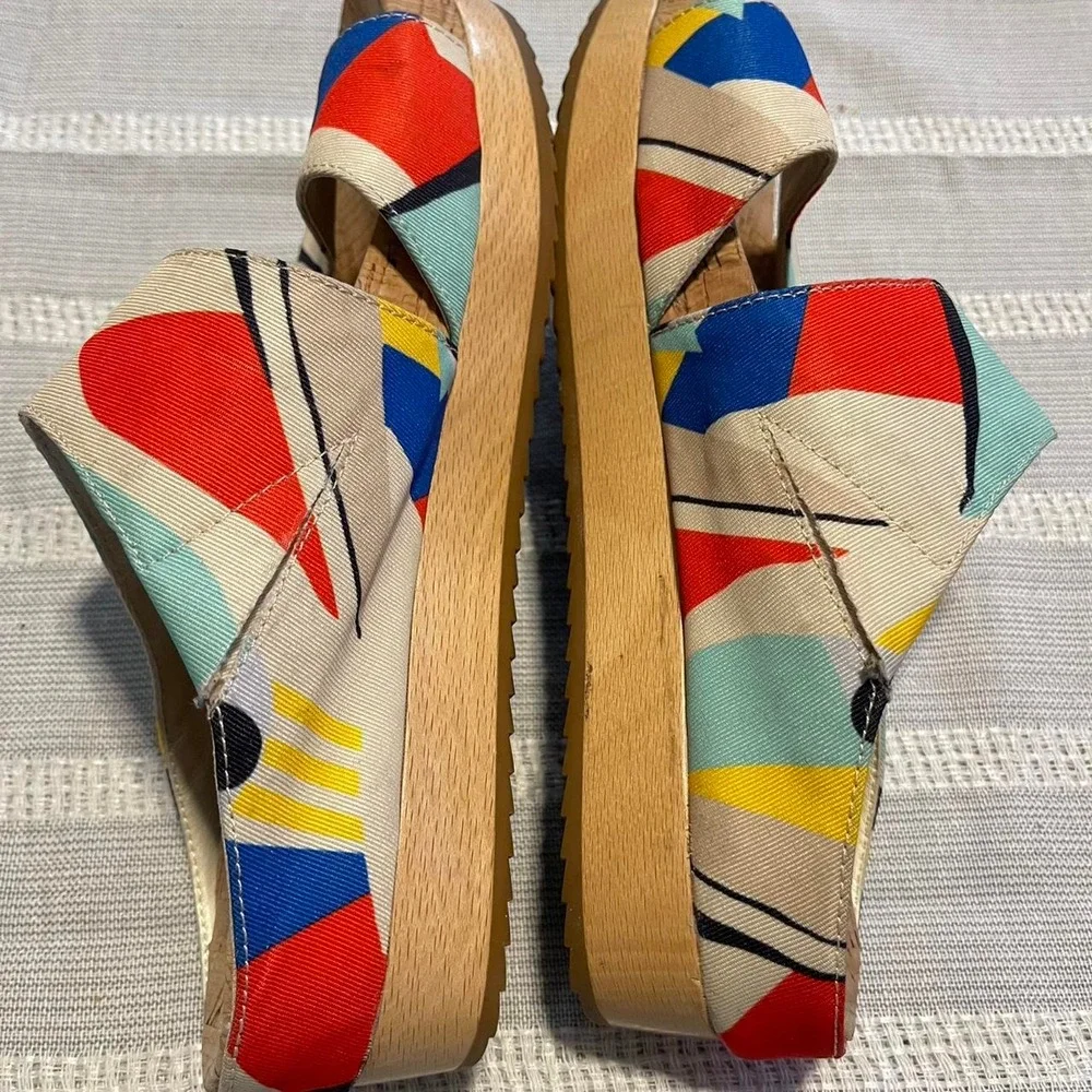Alice + Olivia multicoloured canvas wedge sandals